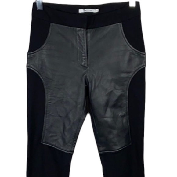Alexander Wang Lambskin Leather Panel Ponte Pants Size XS - Picture 4 of 13